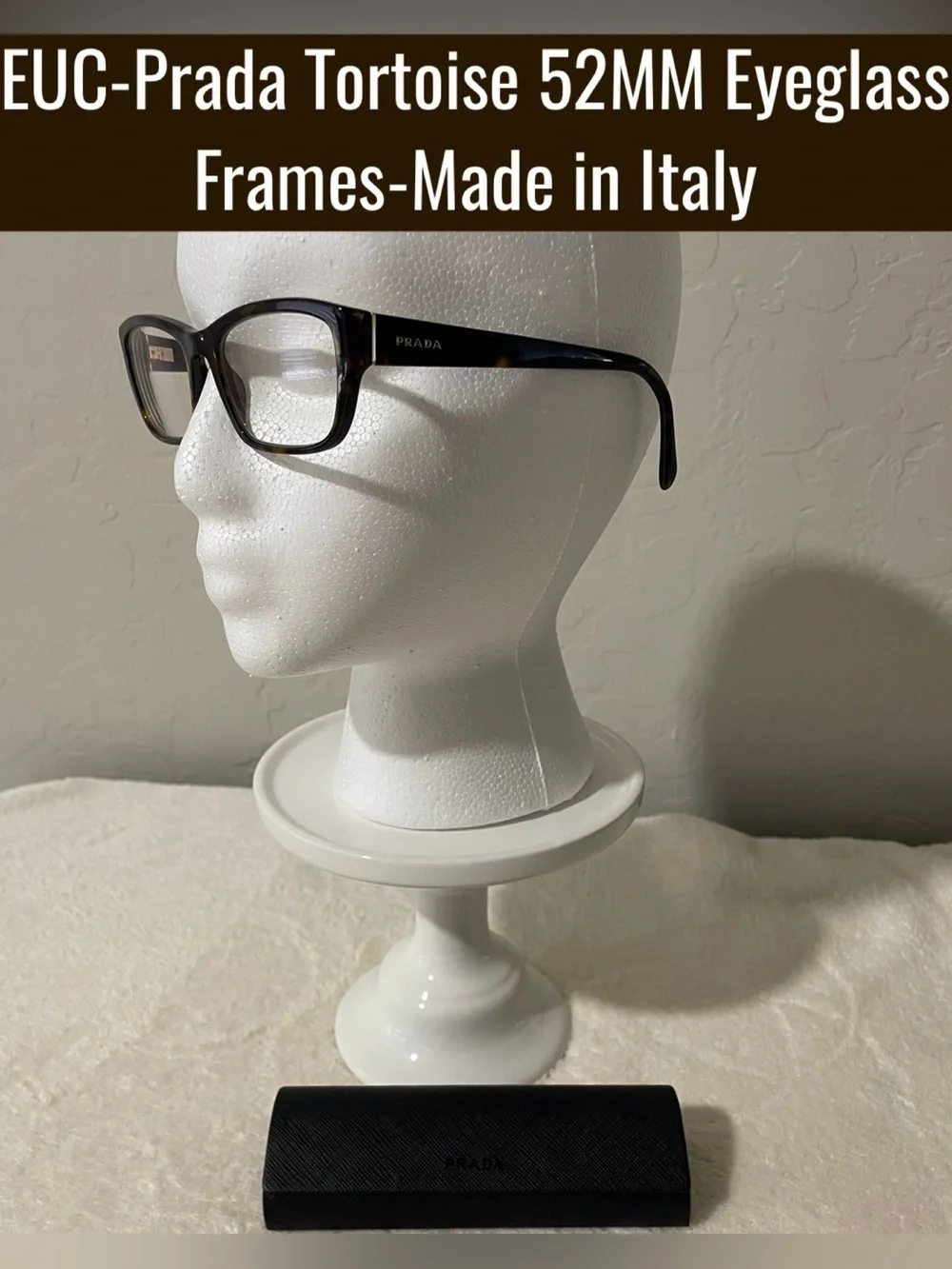 EUC-Prada Tortoise 52MM Eyeglass Frames-Made in Italy